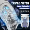 Blowjob massurbador masculino Macho Triple Motor Garganta Estrutura de masturbação Equipamento de brinquedos sexuais para homens Mastubator automático 240423