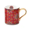 Mugs Moroccan style coffee cup gold handle retro texture ceramic tea cup couple wedding gift 300ml J240428