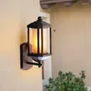 Vägglampor American Industrial Retro Lamp gjuten aluminium glas lampskärm utomhus restaurang nordisk bar gång