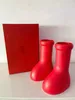 Big Boy Red Boots 2023 남성 여성 두꺼운 하단 부끄러움 부티 고무 플랫폼 부츠 패션 Astros Boy Size Box Shoe Rain Accessories 크기 25-44