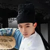 Berets volwassen unissex Black China Scholar Ancien Tmen Cap Fashion Women Swordsman Hanfu Hats Li Bai Cosplay Classical Hat