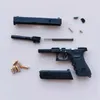 Juguetes de pistola 1 3 Modelo de pistola de juguete portátil de pistola G17 de pistola con llavero de bala Mini Conjunto de eyección de caparazón de metal T240428