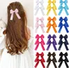 Fashion Hair Grips Kids Solid Bow Hairpin Ribbon Trendy Ribbon Clip Clip Coils Clips Bowknot Coadwear Hair Accessoires