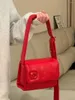 Totas Bolso de hombro simple de cuero rojo Fashion Fashion Versatile Bride Bag Bag Bag Bag Boder Boda de diseñador