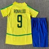 1998 2002 kit retrò kit per le maglie da calcio brasil camicie carlos romario ronaldo ronaldinho camisa de futebol rivaldo adriano 98 94 02 kids set jersey