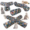 Toys Colorful Print Cat tube tube drôle chaton Toys Toys pliables pour chat Entraînement interactif Cat chiot Rabbit Play Games Tunnel