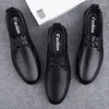 Casual Shoes Genuine Leather Men Lace-up Oxfords Fashion Male Brand Formal Business Handmade Wedding Flats Mens