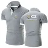 Polos para hombres Cz Ceska Zbrojovka 2023 Hombres NUEVA VENTA SUMERA Moda Algodón ALGOY POLOS CAMISO DEL CAMISO CALIFICADO COLOR SLIM TOP TOP T240425