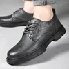 Casual Shoes Fashion Mens Leather Designer Brand Wed Dress Lace Up Business Oxfords Round Toe Office Formal Male