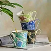 Tassen Original Blumen Kaffeetasse Schöne Milch Tee Müsli Porzellan Frühstückstassen Keramik Bone China Cup Creative Geschenk für Freunde J240428