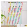 Paraplyer Transparent Clear PVC Se genom Long Handle Party Wedding Travel Dating Events J Hook Stick Paraply HW0063 Drop Delivery Dhnx4