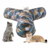 Toys Colorful Print Cat tube tube drôle chaton Toys Toys pliables pour chat Entraînement interactif Cat chiot Rabbit Play Games Tunnel