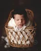 born Pography Props Baby Basket Vintage Rattan Baby Bed Weaving Baskets Wooden Crib for born Po Shoot Furniture 240423