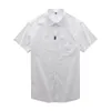 Dukeen 100% coton oxford Spinning Shirt for Men Summer Casual Solid Color Blouse Man blanc court-manches à manches courtes 240425