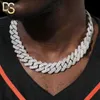 Groothandel Iced Out Moissanite 925 Silver 10mm 12 mm 14 mm 20 mm Cuban Link Chain armband ketting