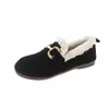 Casual Shoes Winter Women Short Plush Outdoor Sewing Slip-On Ladies Non-Slip Bottom Moccasins Female Comfortable Flats Loafers