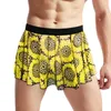 Men's Sleepwear Men Skirt Vintage Printed Pleated Mini For Elastic Waist Clubwear Panties Soft Breathable Underpants Unisex Male