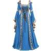 Kvinnors vintage kyrkklänning golvlängd medeltida keltisk plus storlek S-5XL