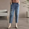 Frauen Jeans 2024 Herbst Winter Ethnischer Stil hoher Taille gestickt beiläufig harlan retro losen losen plus size geschnittene hose wome wome