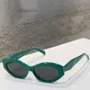 Designer små ovala solglasögon för kvinnor croissant stereoskopisk spricka pr 26y djärva geometriska linjer symbol smal ram oregelbunden party triangel nyanser glasögon män