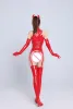 Openers Sexy Lady Wetlook Latex Lingerie Bodysuit Zipper Elastic PU Leather Exotic Open Crotch Catsuits Demon Cosplay Costume Clubwear
