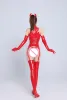 Öppnare Sexig Lady Wetlook Latex Lingerie Bodysuit Zipper Elastic Pu Leather Exotic Open Crotch Catsuits Demon Cosplay Costume Clubwear