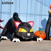 Оптовая продажа гигантская надувная черная кошка для Хэллоуина злой животное на открытом воздухе украшение