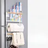 Étagère de réfrigérateur magnétique Contexte de stockage de réfrigérateur détachable Hangage mural réfrigérateur Organisateur d'épices d'étagère en métal outils de cuisine 240424