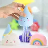 Baby Bath Toys Creative Bath Mether Touet Soft Glue Salle Bathroom Clouds Raindrop Thunderstor Down Floating Play Water Educational Touet