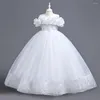 Girl Dresses 2024 Selling Kids Ball Gown Designs Ankle Length Flower For 4 To 15 Year Teenagers Girls Birthday Party Dress