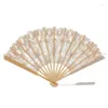 Dekorativa figurer 5st/Lot Manual Fan Cotton Folding Hand Party Wedding Decoration Kvinnlig semester Propvalentinsdag gåva