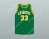 Niestandardowe imię Młodzież/Kids David Thompson 33 Crest High School Chargers Green Basketball Jersey 2 Top Sched S-6xl