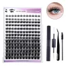 DIY self grafting false eyelashes Grafting Segmented Lashes Extension Single Clusters Thick False Eyelashes Makeup For Women Tweezers set with glue