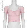 T-shirts pour femmes doux t-shirt rose mignon rose femme sexy