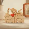 DIY ELEPHANT FAMILY TRÅ PUZZLE GRATIS GRAVING Personligt namn Mothers Day Birthday Present Hem Dekoration Desktop Decor 240425