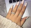 Enkel söt kvinnlig full CZ Diamond Finger Ring Luxury Jewelry 925 Sterling Silver Engagement Ring Colorful Zircon Rings for Woman 9224244