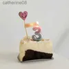 Cougies Ins Cake Candle Bandle Birgondes colorées Coumanes Décor de mariage Festival Table DÉCORD COUTLES Set Happy Birthday Cake Toppers D240429
