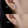 Jovovasmile 0.5ct 1CT 100％925 Sterling Silver Brillant Round Cut D VVS1 Moissanite Stud earrings for women men