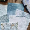 Geschenkwikkeling 6pas/zak retro lichtblauwe sneeuw BCKground Materiaal Diy Tent Decoration Junk Journal