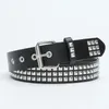 Cintos Punk Rivet Rock com Pin Fuckle Beads Leather Bether para Mulher Men Men Belt Belt Harajuku Waisentland Dress Jeans