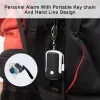 Rechargeable Self Defense Keychain Alarm-125 dB Loud Emergency Personal Siren Ring with LED Light SOS Safety Alert Device
