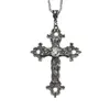 Collier de pendentif en croix de cristal punk pour femmes hommes gothiques chaîne de coldiers couloirs