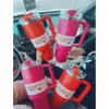 US Stock Cosmo Pink Target Red H2,0 40oz roestvrijstalen tumblers Cups met siliconengreeplid en stro reisauto mokken blijven drinken met koude waterflessen I0430