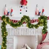 Decoratieve bloemen Kerstmis Garland Home Party Wanddeur Decor Boom ornamenten voor trap open haard Kerstmisdecoratie benodigdheden