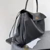 Sac fourre-tout de rodéo concepteur de luxe femme en cuir noir en cuir de grande capacité sac à main