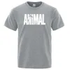 Mody Animal Letter Print Men T-Shirts Straße Lustige kurze Ärmel lose übergroß