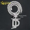 Lettere personalizzata Pendant Silver 925 VVS Moissanite Iced Out Diamond Hip Hop Jewelry Necklace Catena cubana Lettera Pendantsdesigner Jewelry