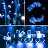 Trädgårdsdekorationer Solar Garden Light Flower Outdoor Solar String Lights Waterproof Fairy Simulation Floral Garlands Lamp Jul Decoration