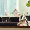 キャンドルホルダー詰め替え可能なガラスオイルランプクリアされていないティアライトキャンドルオーラホーム装飾のための強力な贈り物結婚式の友人