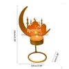 Titulares de vela Eid Mubarak Decorações do castelo da lua para o castelo de mesa Centerpieces Candlestick Candlestand Ramadan Holiday Party Drop Dhx58